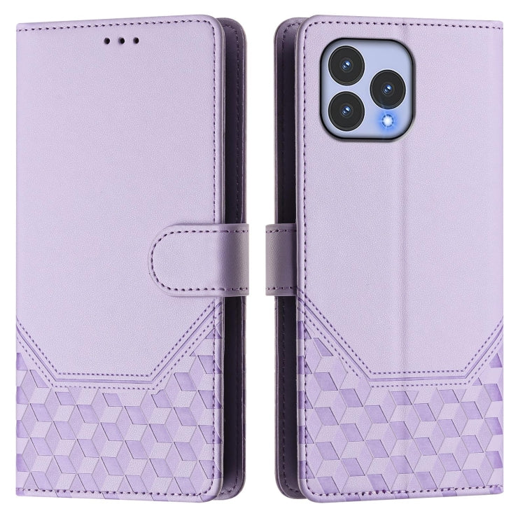 For Wiko T60 Honeycomb Embossing RFID Leather Phone Case