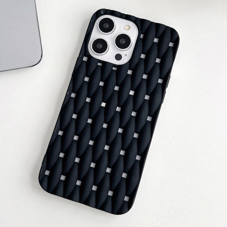 For iPhone 15 Plus Weave Cooling Solid Color TPU Phone Case