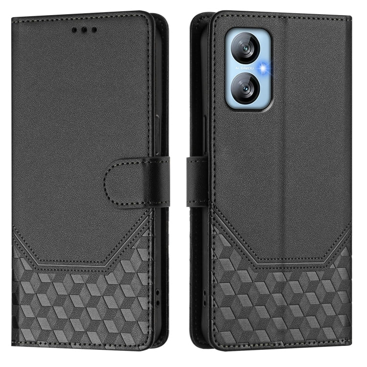For Blackview A52 / A52 Pro Honeycomb Embossing RFID Leather Phone Case