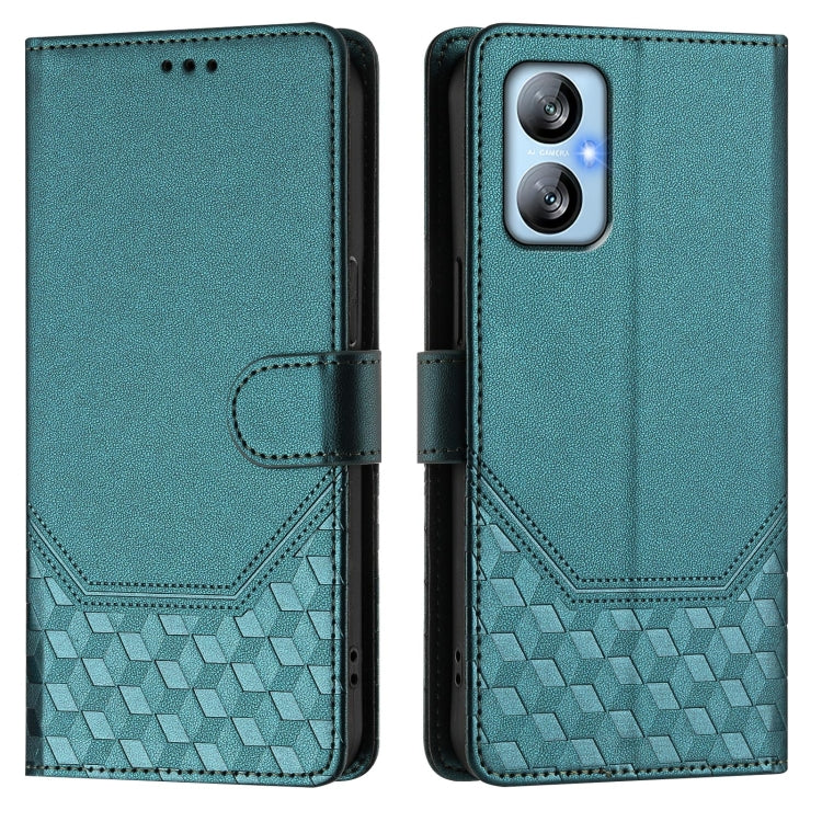 For Blackview A52 / A52 Pro Honeycomb Embossing RFID Leather Phone Case