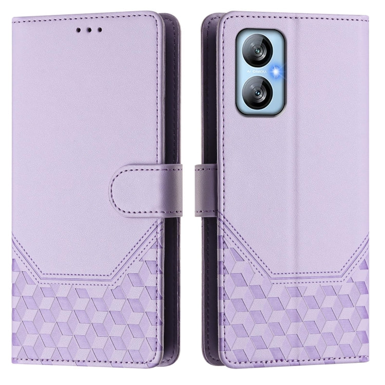 For Blackview A52 / A52 Pro Honeycomb Embossing RFID Leather Phone Case