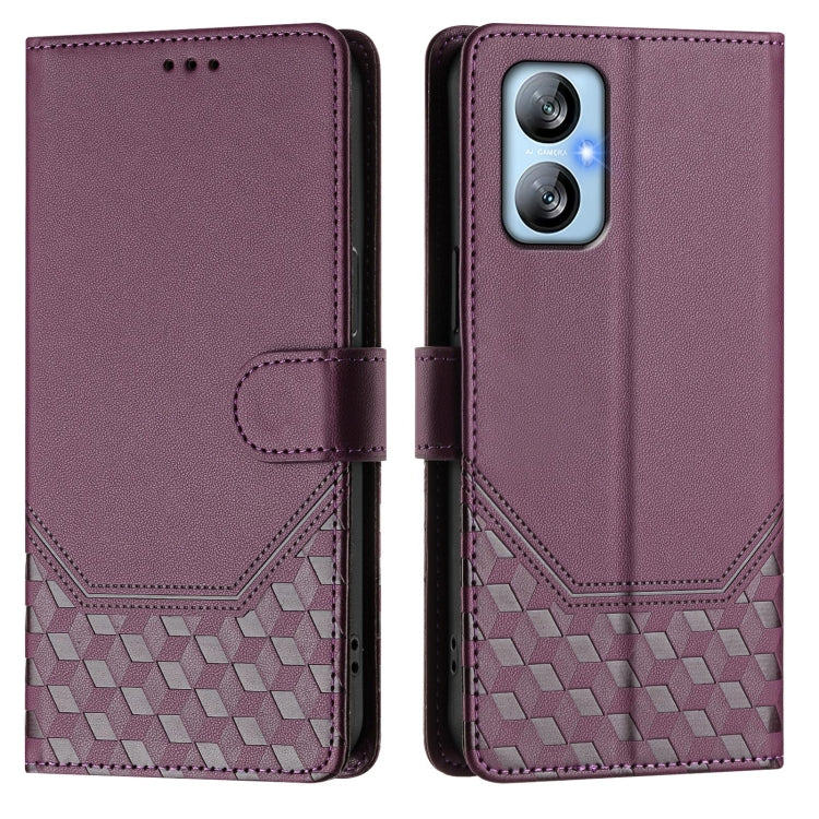 For Blackview A52 / A52 Pro Honeycomb Embossing RFID Leather Phone Case