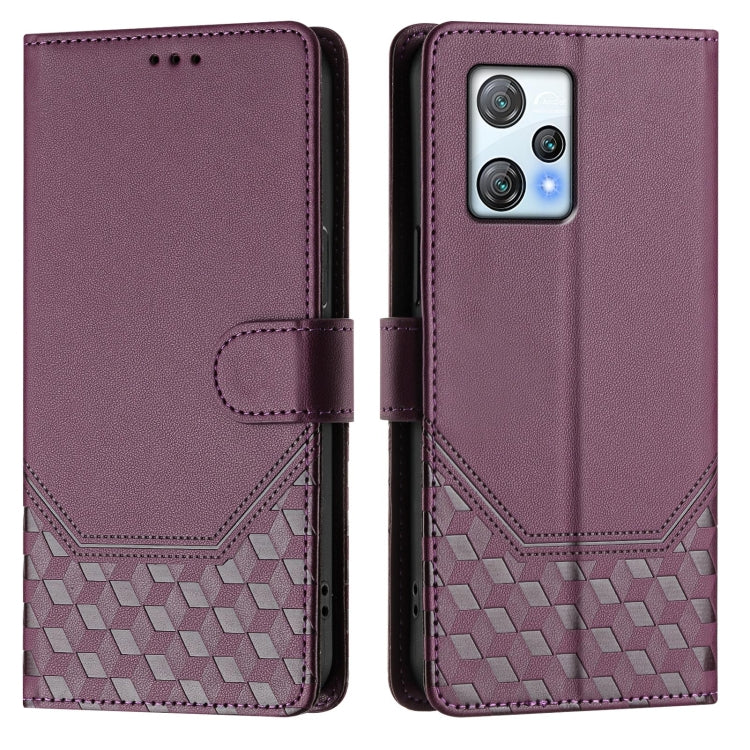 For Blackview A53 Honeycomb Embossing RFID Leather Phone Case