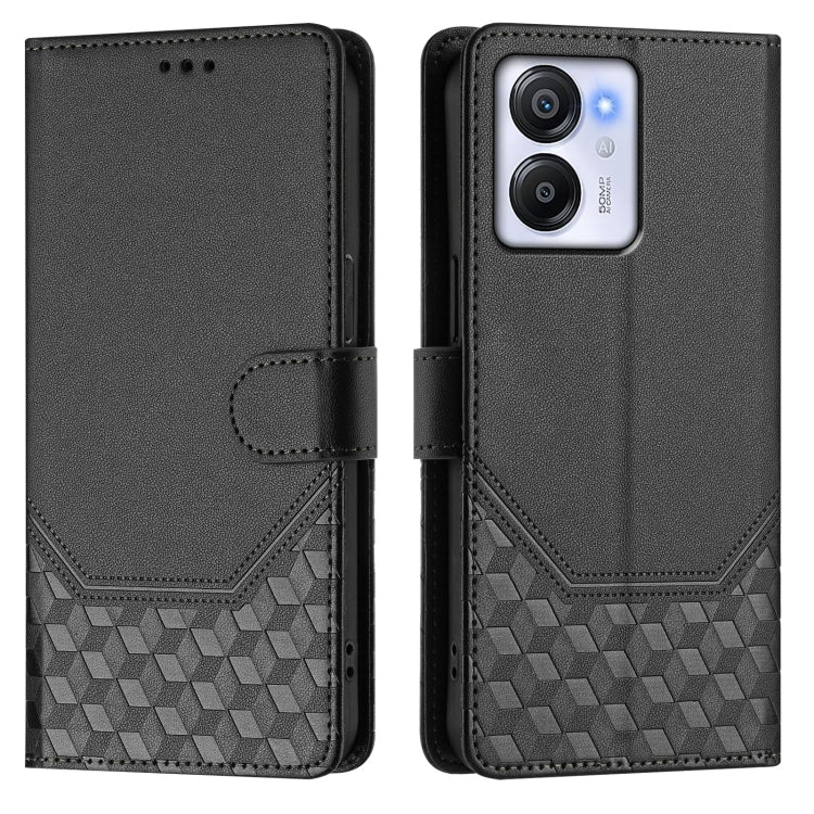 For Blackview Oscal Modern 8 / Color 8 Honeycomb Embossing RFID Leather Phone Case