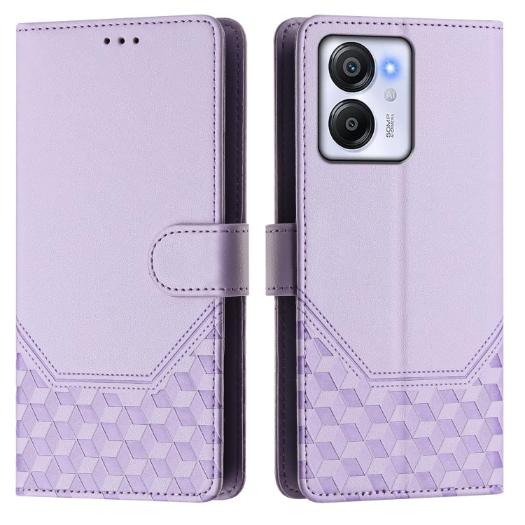For Blackview Oscal Modern 8 / Color 8 Honeycomb Embossing RFID Leather Phone Case