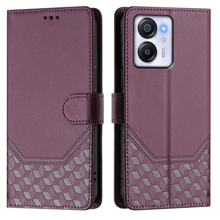 For Blackview Oscal Modern 8 / Color 8 Honeycomb Embossing RFID Leather Phone Case