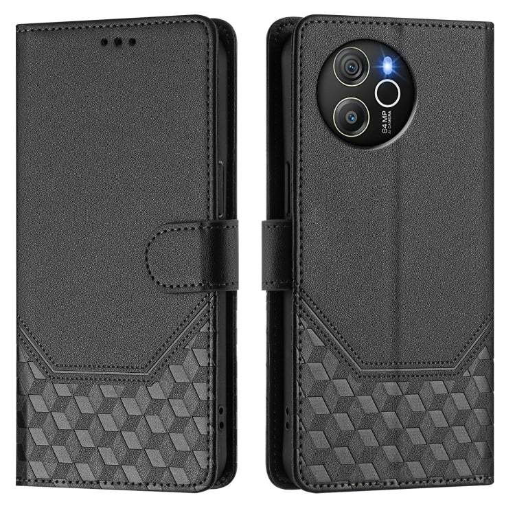 For Blackview Shark 8 / Oscal Tiger 12 Honeycomb Embossing RFID Leather Phone Case