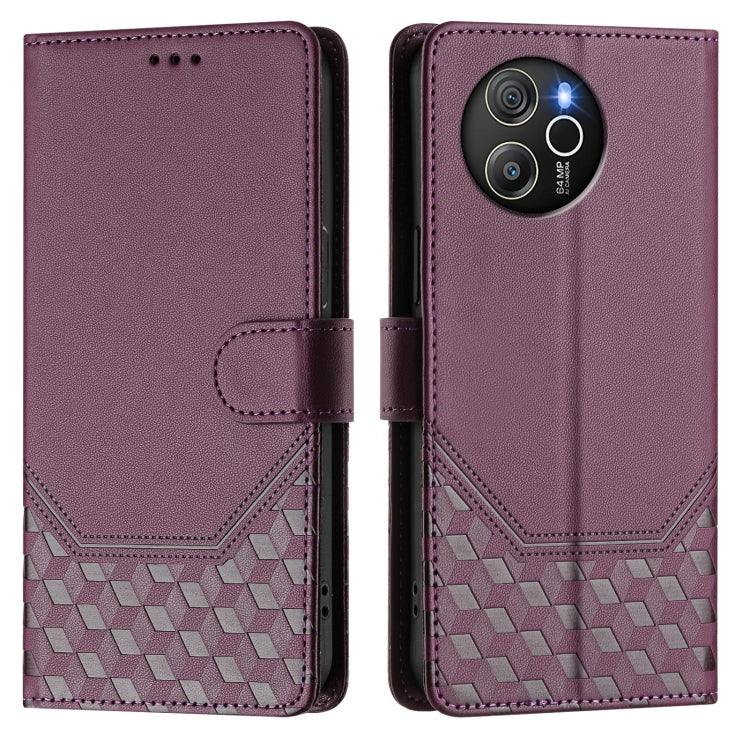 For Blackview Shark 8 / Oscal Tiger 12 Honeycomb Embossing RFID Leather Phone Case