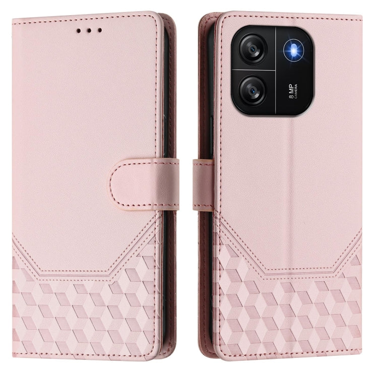 For Blackview Wave 6C Honeycomb Embossing RFID Leather Phone Case