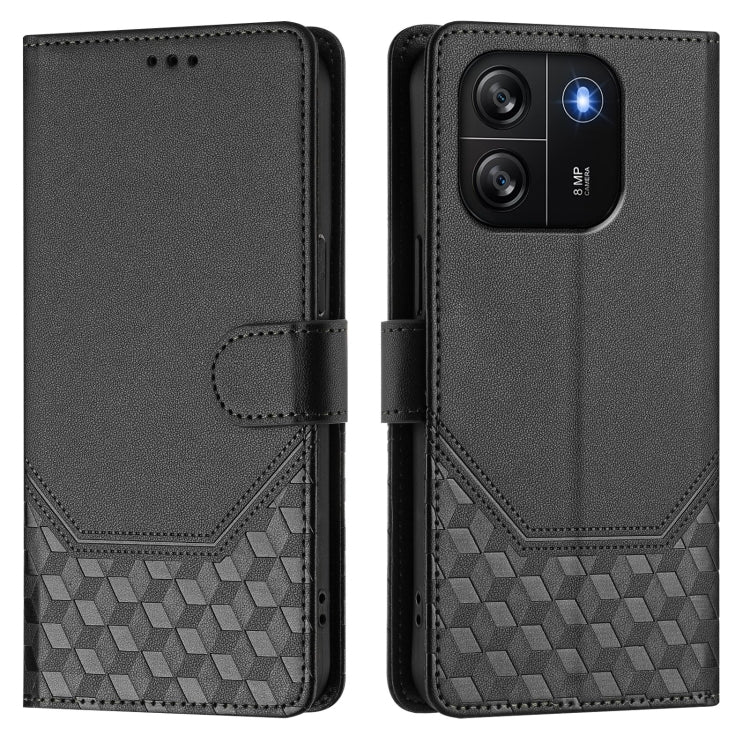 For Blackview Wave 6C Honeycomb Embossing RFID Leather Phone Case