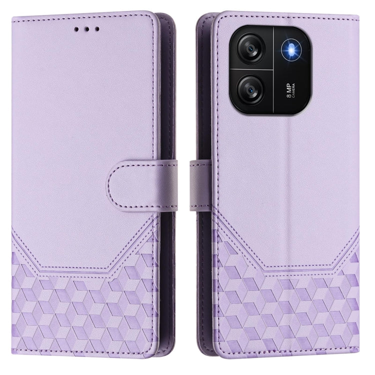For Blackview Wave 6C Honeycomb Embossing RFID Leather Phone Case