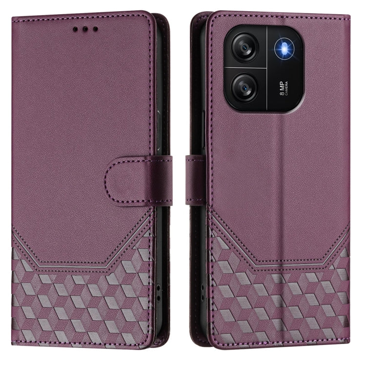 For Blackview Wave 6C Honeycomb Embossing RFID Leather Phone Case