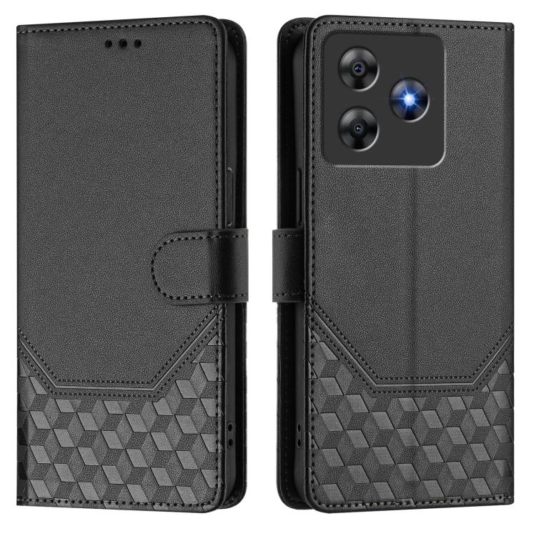 For Blackview Wave 8C Honeycomb Embossing RFID Leather Phone Case