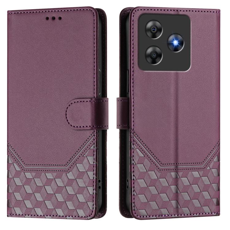 For Blackview Wave 8C Honeycomb Embossing RFID Leather Phone Case