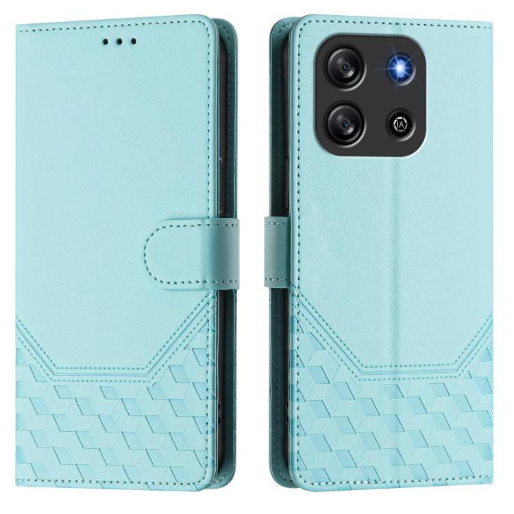 For Blackview Oscal Flat 1C Honeycomb Embossing RFID Leather Phone Case