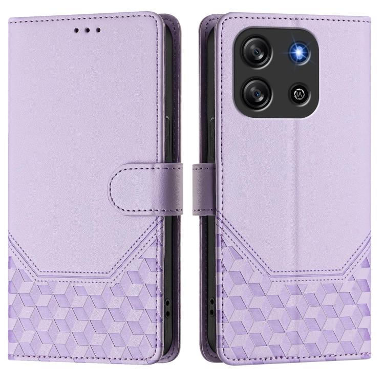 For Blackview Oscal Flat 1C Honeycomb Embossing RFID Leather Phone Case