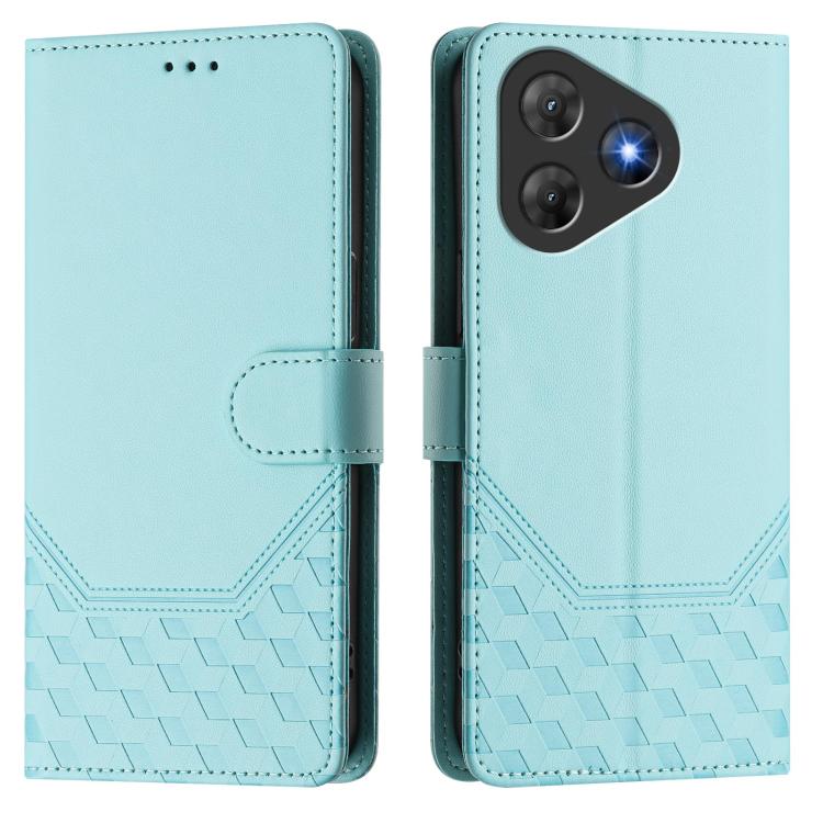 For Blackview Oscal Flat 2 Honeycomb Embossing RFID Leather Phone Case