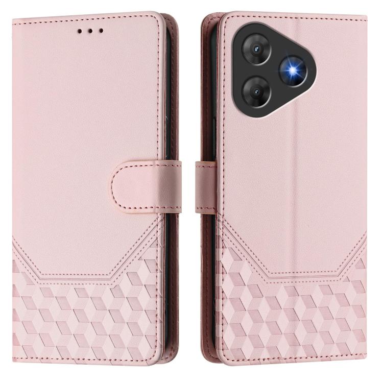 For Blackview Oscal Flat 2 Honeycomb Embossing RFID Leather Phone Case