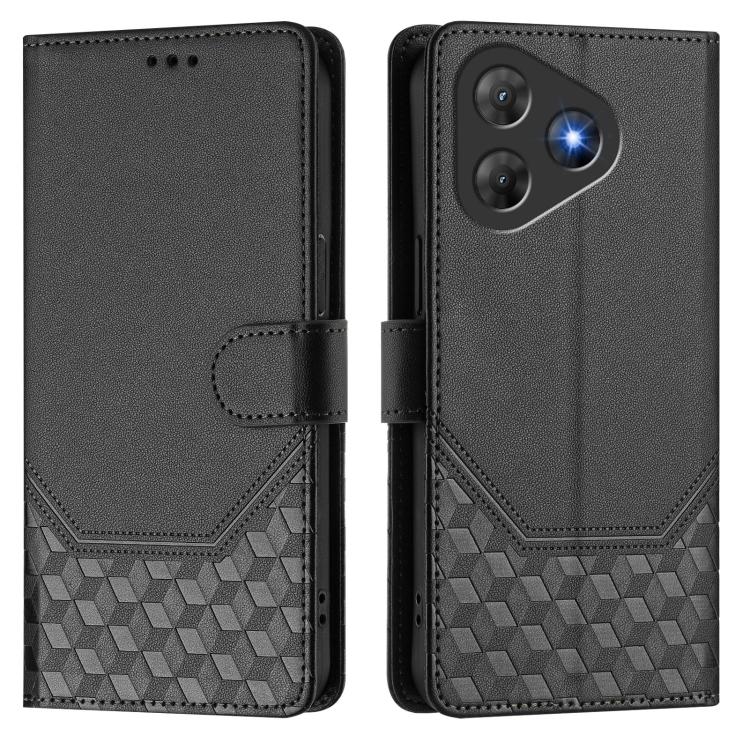 For Blackview Oscal Flat 2 Honeycomb Embossing RFID Leather Phone Case