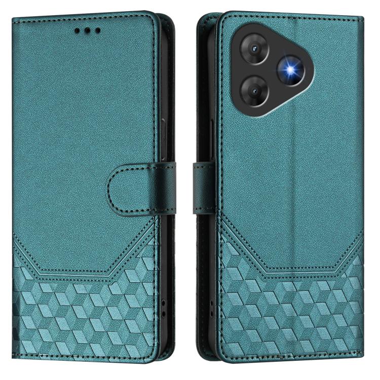 For Blackview Oscal Flat 2 Honeycomb Embossing RFID Leather Phone Case