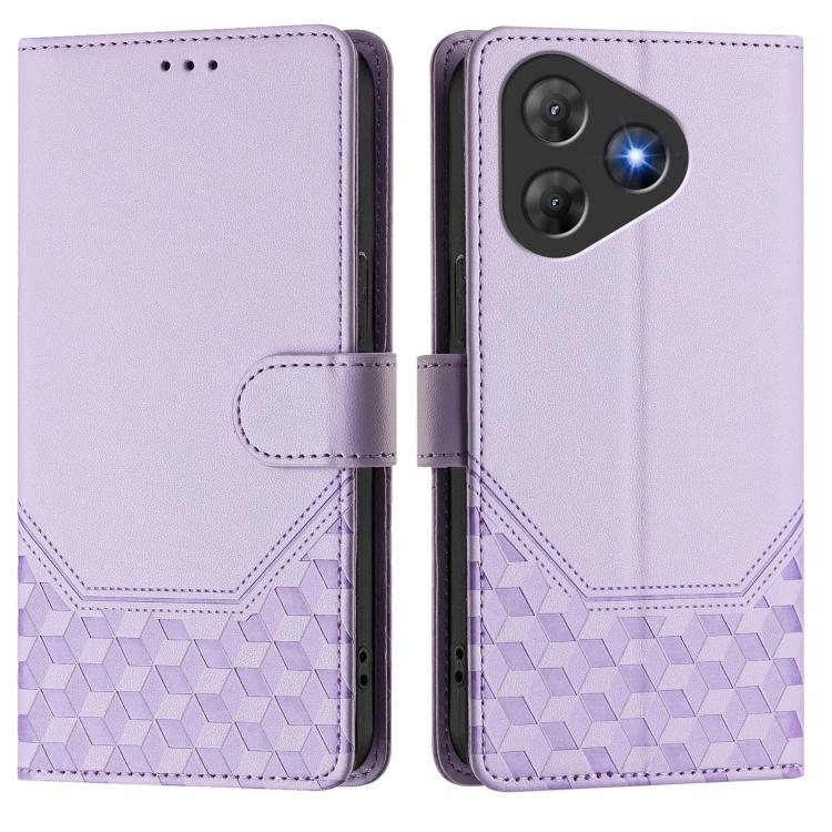 For Blackview Oscal Flat 2 Honeycomb Embossing RFID Leather Phone Case