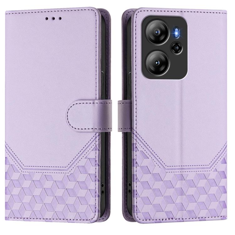 For Blackview Oscal Tiger 13 Honeycomb Embossing RFID Leather Phone Case