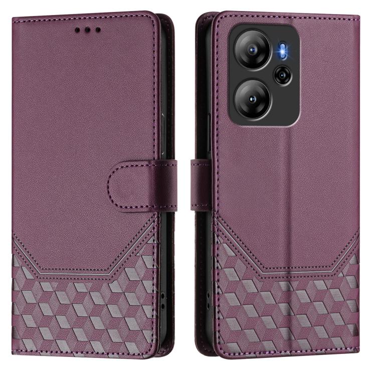 For Blackview Oscal Tiger 13 Honeycomb Embossing RFID Leather Phone Case
