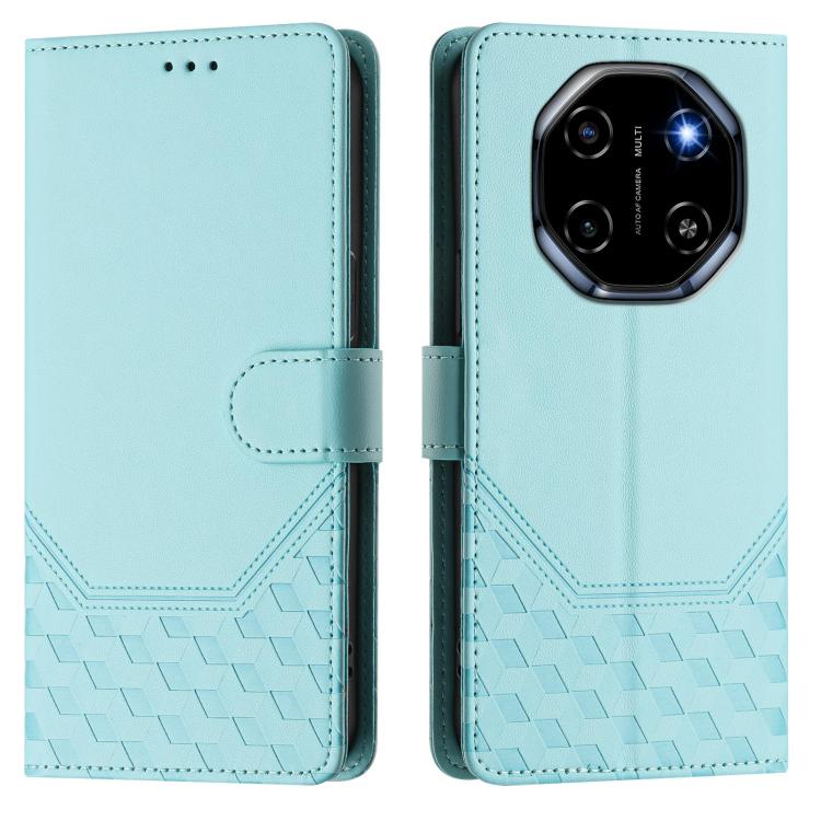 For Blackview SHARK 6 Honeycomb Embossing RFID Leather Phone Case