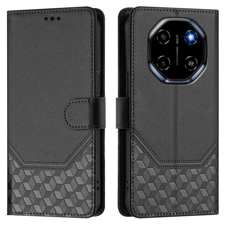 For Blackview SHARK 6 Honeycomb Embossing RFID Leather Phone Case
