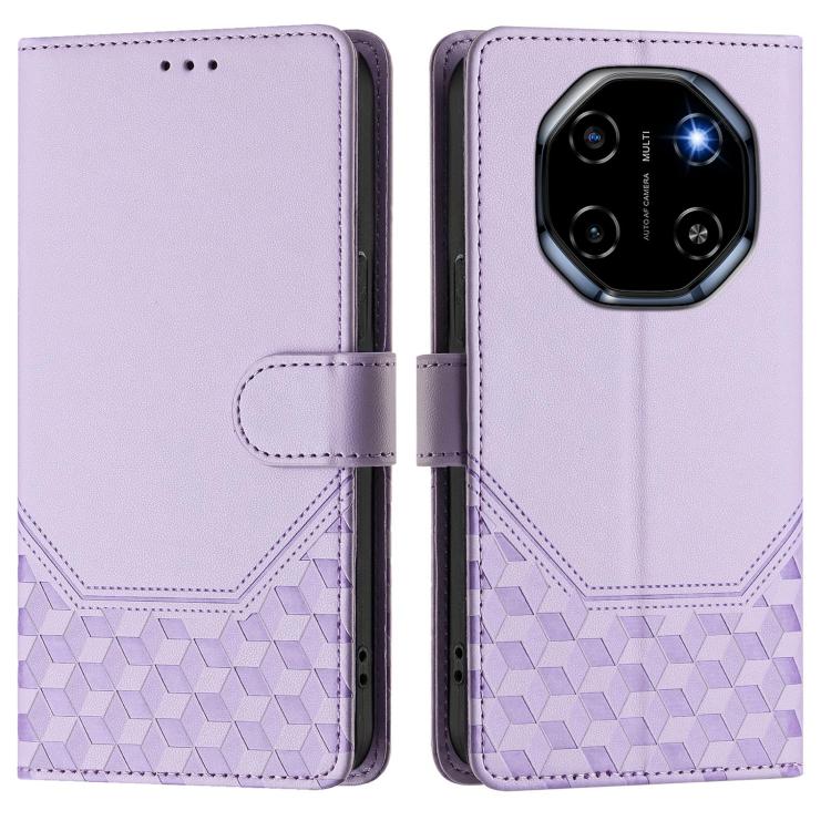For Blackview SHARK 6 Honeycomb Embossing RFID Leather Phone Case