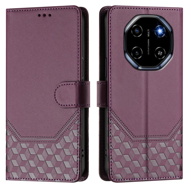 For Blackview SHARK 6 Honeycomb Embossing RFID Leather Phone Case