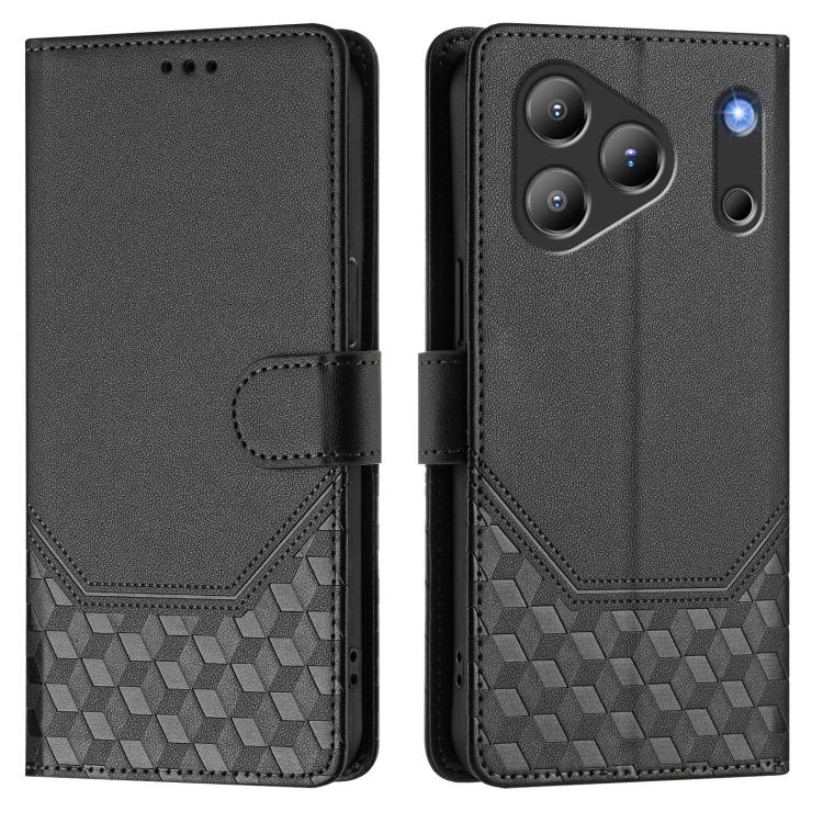 For Blackview Wave 7C Honeycomb Embossing RFID Leather Phone Case