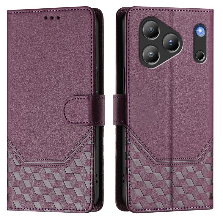 For Blackview Wave 7C Honeycomb Embossing RFID Leather Phone Case