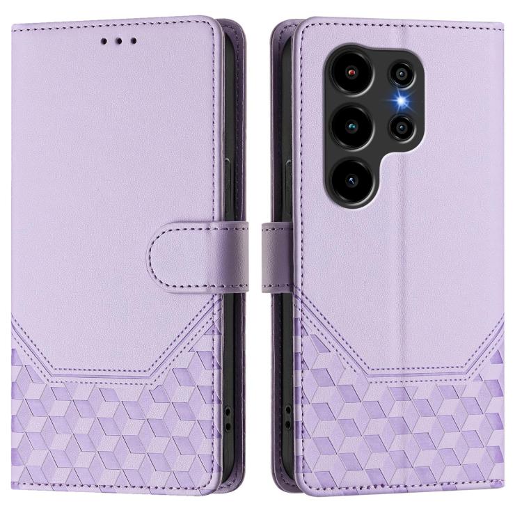 For Blackview Wave 10 Honeycomb Embossing RFID Leather Phone Case