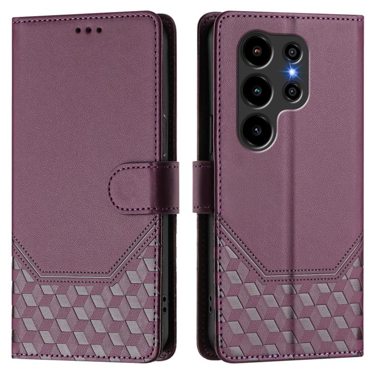 For Blackview Wave 10 Honeycomb Embossing RFID Leather Phone Case