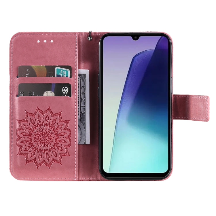 For Redmi 14C 4G Embossed Sunflower Pattern Flip Leather Phone Case