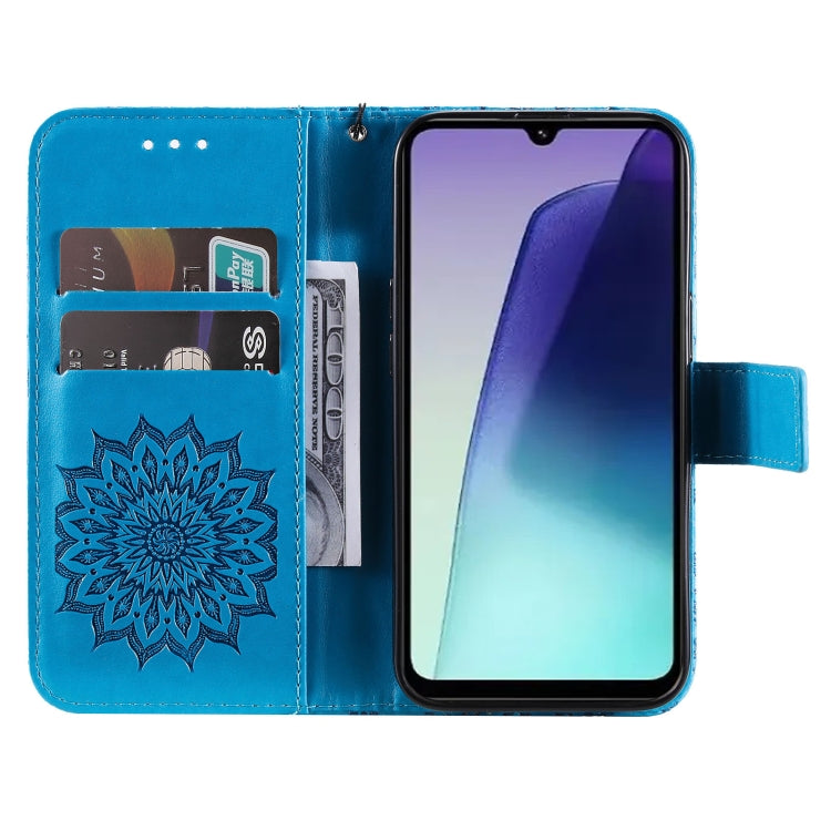 For Redmi 14C 4G Embossed Sunflower Pattern Flip Leather Phone Case