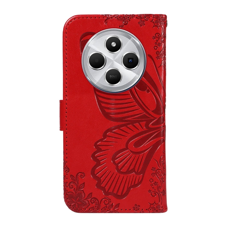 For Redmi 14C 4G Swallowtail Butterfly Embossed Leather Phone Case