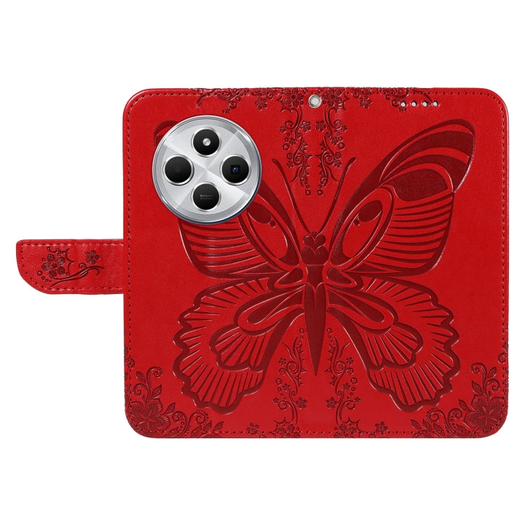 For Redmi 14C 4G Swallowtail Butterfly Embossed Leather Phone Case