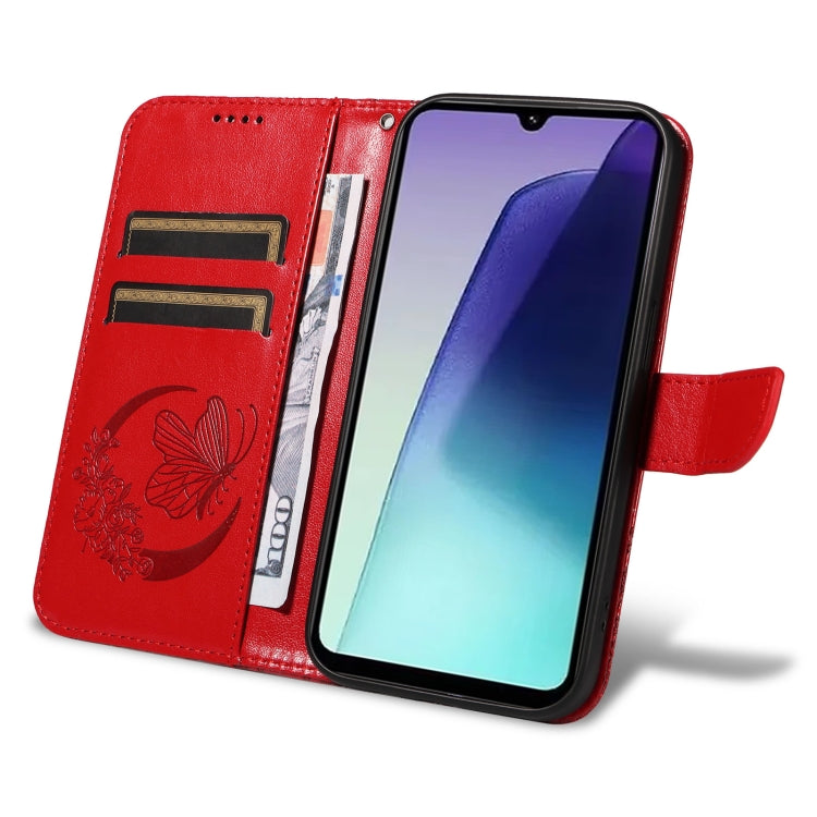 For Redmi 14C 4G Swallowtail Butterfly Embossed Leather Phone Case