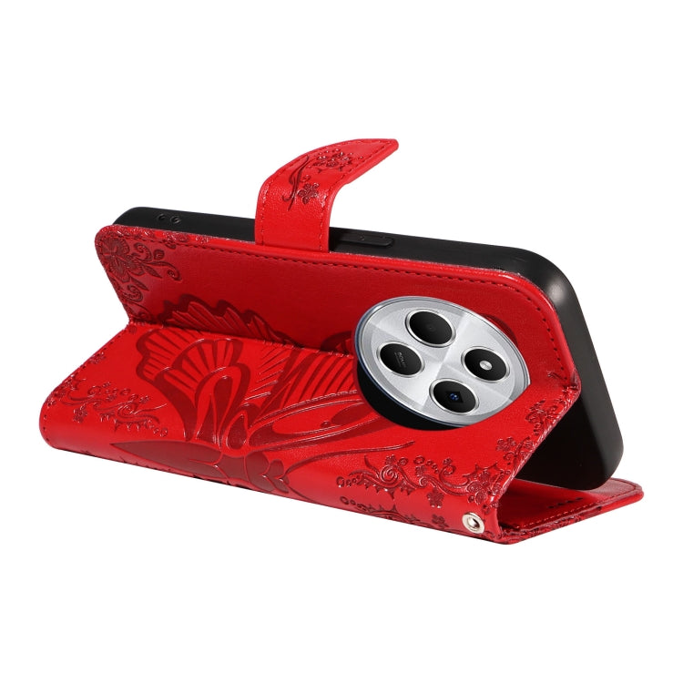 For Redmi 14C 4G Swallowtail Butterfly Embossed Leather Phone Case