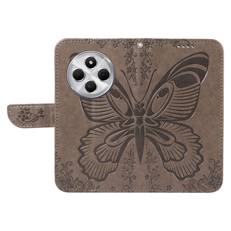 For Redmi 14C 4G Swallowtail Butterfly Embossed Leather Phone Case