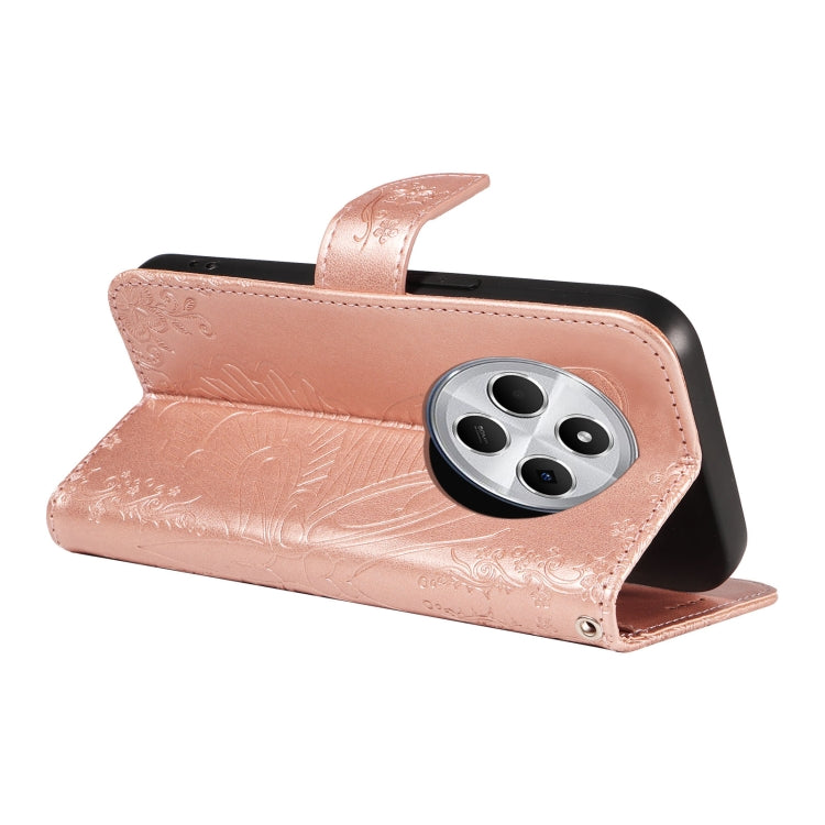 For Redmi 14C 4G Swallowtail Butterfly Embossed Leather Phone Case