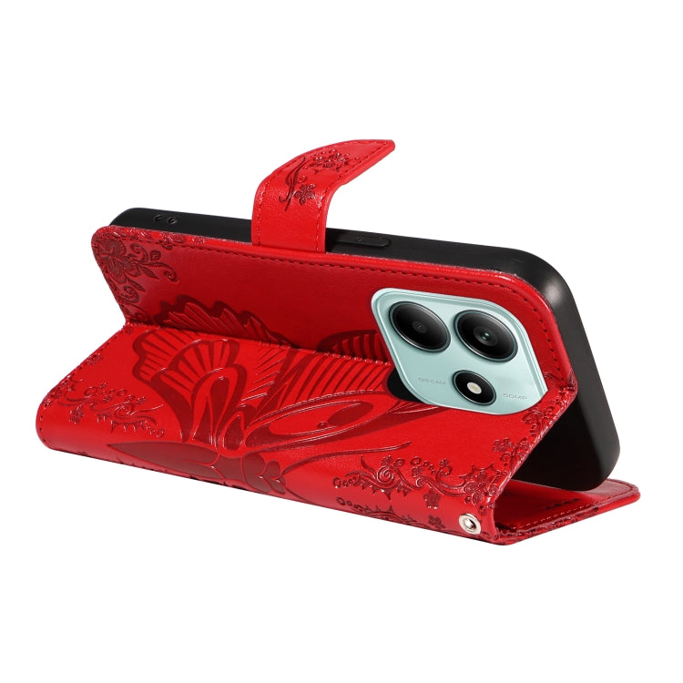 For Redmi Note 14 5G Swallowtail Butterfly Embossed Leather Phone Case