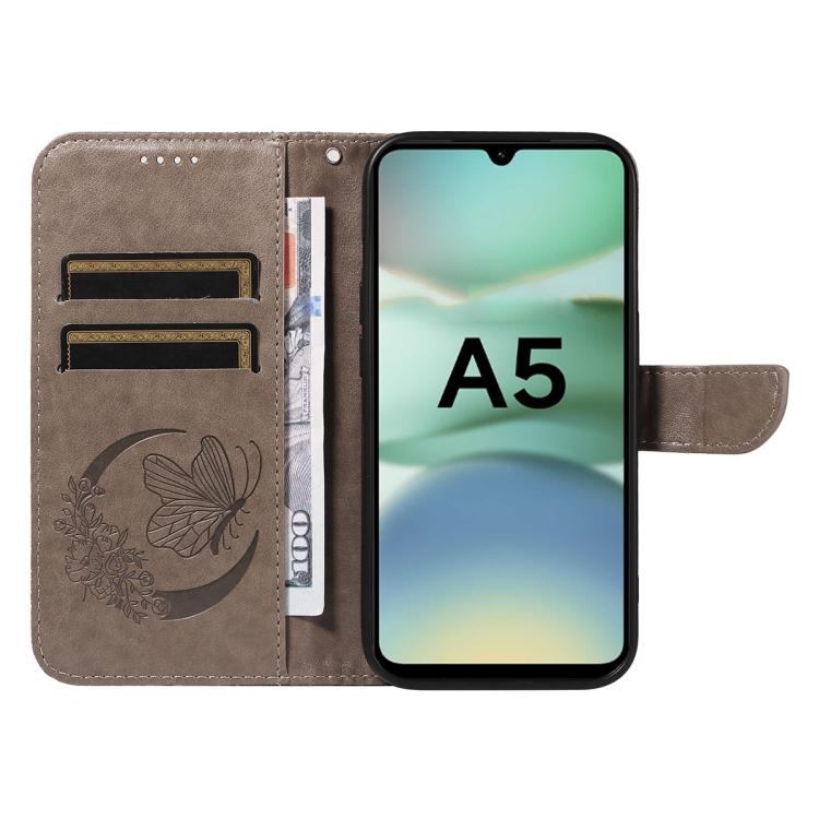 For Redmi A5 4G 173.3mm Swallowtail Butterfly Embossed Leather Phone Case