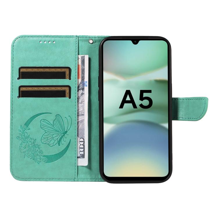 For Redmi A5 4G 173.3mm Swallowtail Butterfly Embossed Leather Phone Case