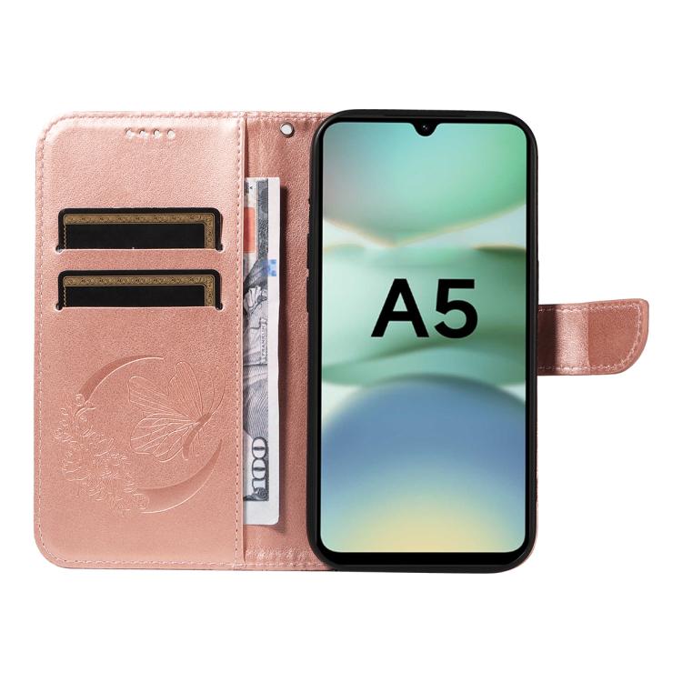 For Redmi A5 4G 173.3mm Swallowtail Butterfly Embossed Leather Phone Case