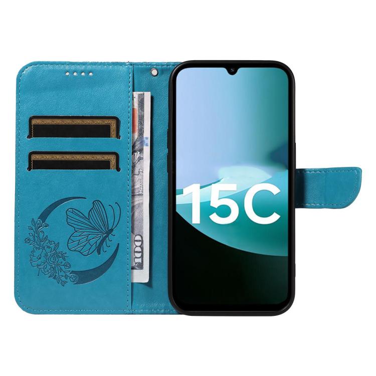 For Redmi 15C 5G / 4G Global 171mm Swallowtail Butterfly Embossed Leather Phone Case