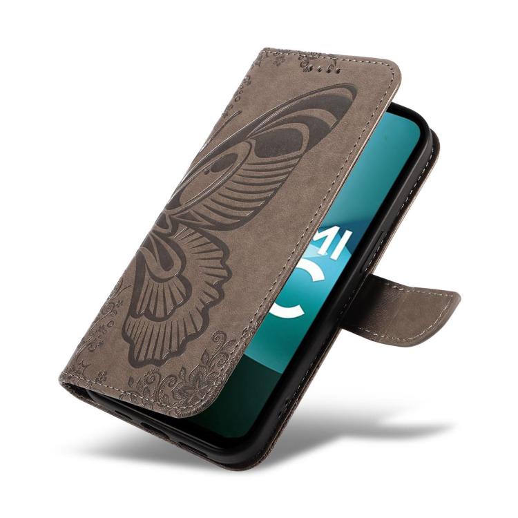 For Redmi 15C 5G / 4G Global 171mm Swallowtail Butterfly Embossed Leather Phone Case