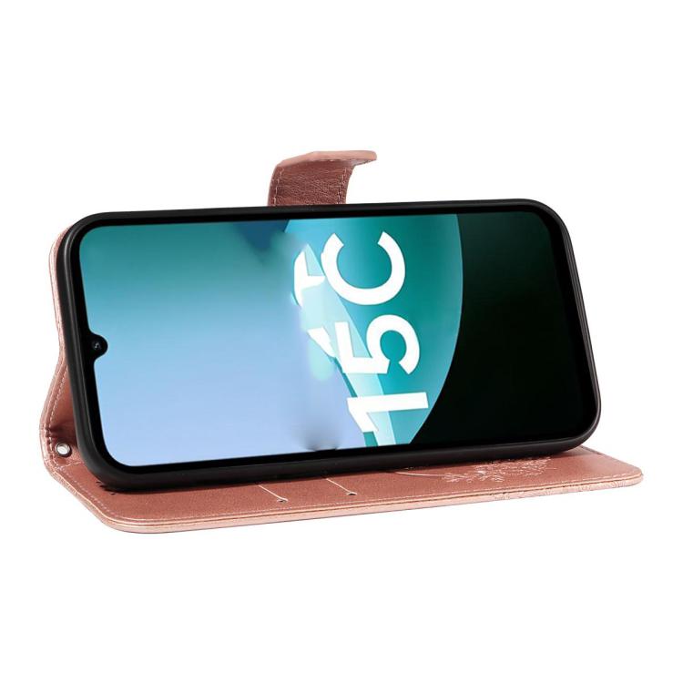 For Redmi 15C 5G / 4G Global 171mm Swallowtail Butterfly Embossed Leather Phone Case